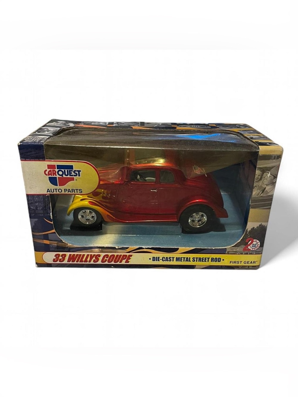 2001 Die Cast Street Rods Car Quest Auto Parts 33 Willys Coupe Red - Damaged Box